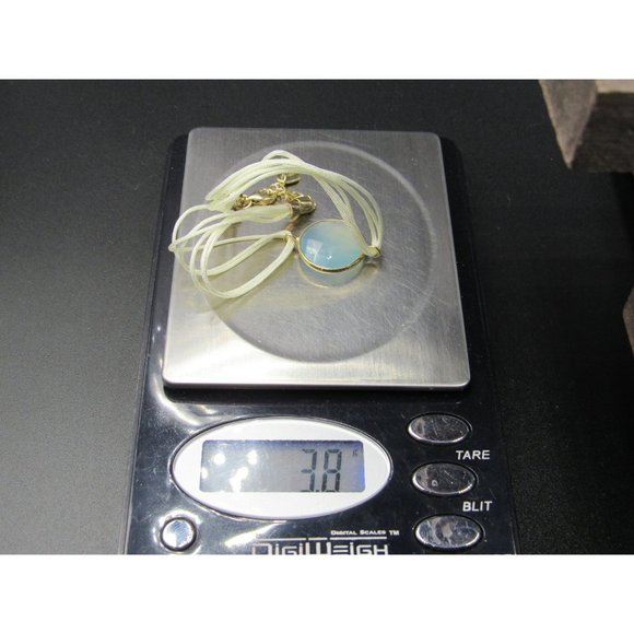 8 Inch Sterling Silver Cream White Cord Faux Stone Bracelet - Picture 5 of 5